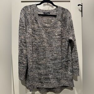 Relativity Embellished Space Dye Mini Sequin Sweater Gold and Black  Size 1X